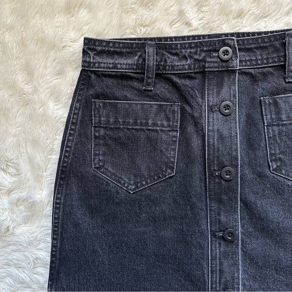 Madewell Skirt Denim High-Waist Button-Front Mini in Gilmore Wash Black 25 - Picture 7 of 12